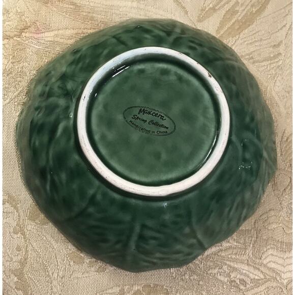 2 MAXCERA EMBOSSED GREEN CABBAGE BOWLS SPRING COLLECTION FARMHOUSE COTTAGECORE - Picture 3 of 11